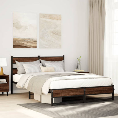 Giroletto senza Materasso in Metallo Rovere Marrone 135x190 cm | homemem39