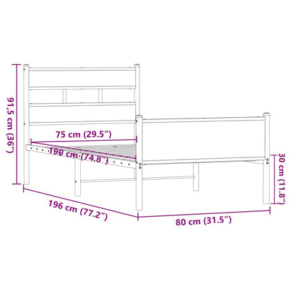 Giroletto senza Materasso Rovere Marrone 75x190cm in Truciolato | homemem39