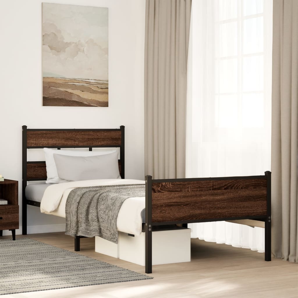 Giroletto senza Materasso Rovere Marrone 90x190cm in Truciolato | homemem39