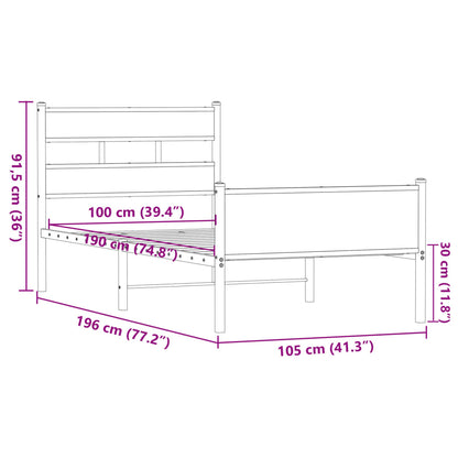 Giroletto senza Materasso Rovere Marrone 100x190 cm Truciolato - homemem39