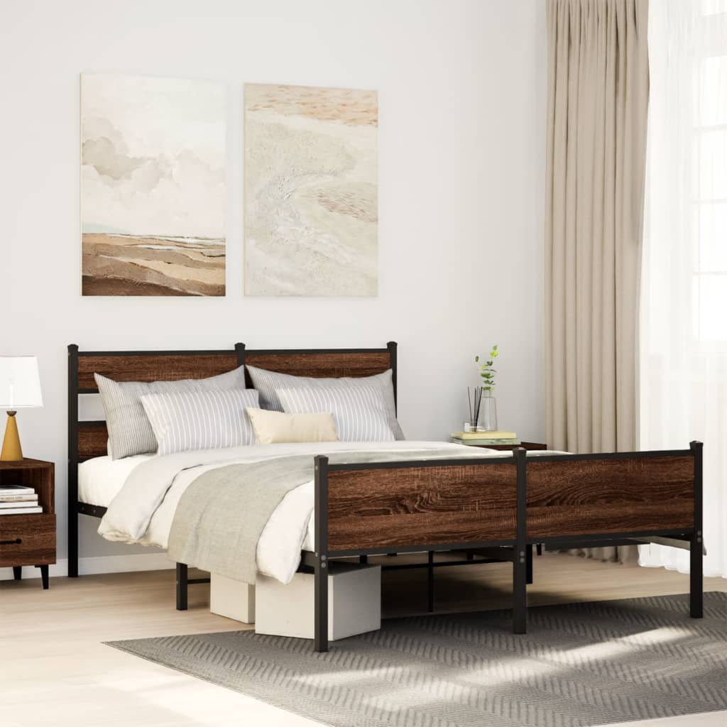 Giroletto senza Materasso Rovere Marrone 137x190 cm Truciolato | homemem39