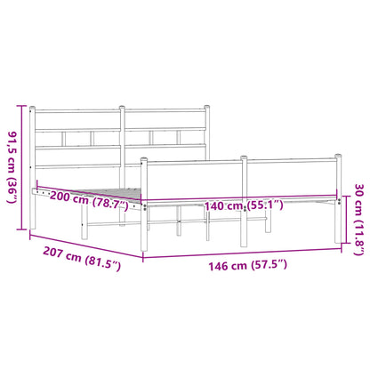 Giroletto senza Materasso Rovere Marrone 140x200 cm Truciolato - homemem39