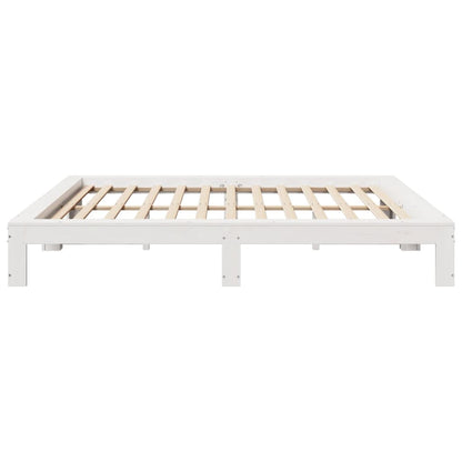 Giroletto senza Materasso Bianco 200x200 cm Legno Massello Pino | homemem39