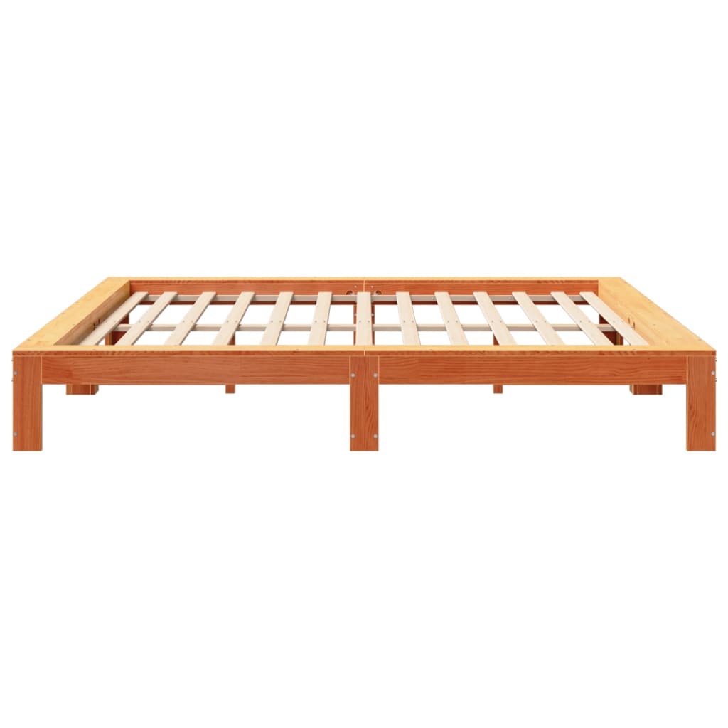 Letto senza Materasso Marrone Cera 200x200 cm in Legno di Pino | homemem39