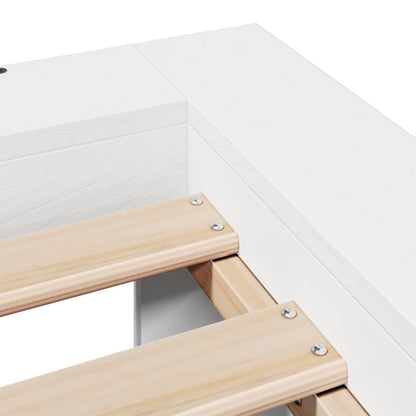 Letto senza Materasso Bianco 160x200 cm Legno Massello di Pino | homemem39
