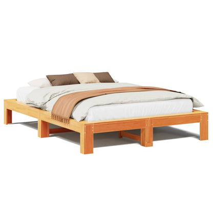 Letto senza Materasso Marrone Cera 160x200 cm in Legno di Pino