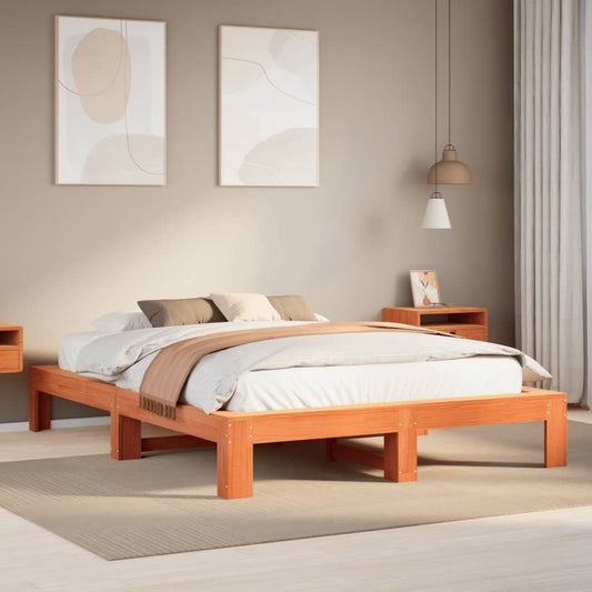 Giroletto senza Materasso Marrone Cera 140x200cm Massello Pino | homemem39