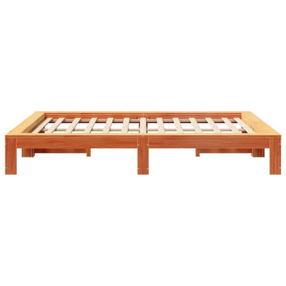 Letto senza Materasso Marrone Cera 135x190 cm in Legno di Pino | homemem39
