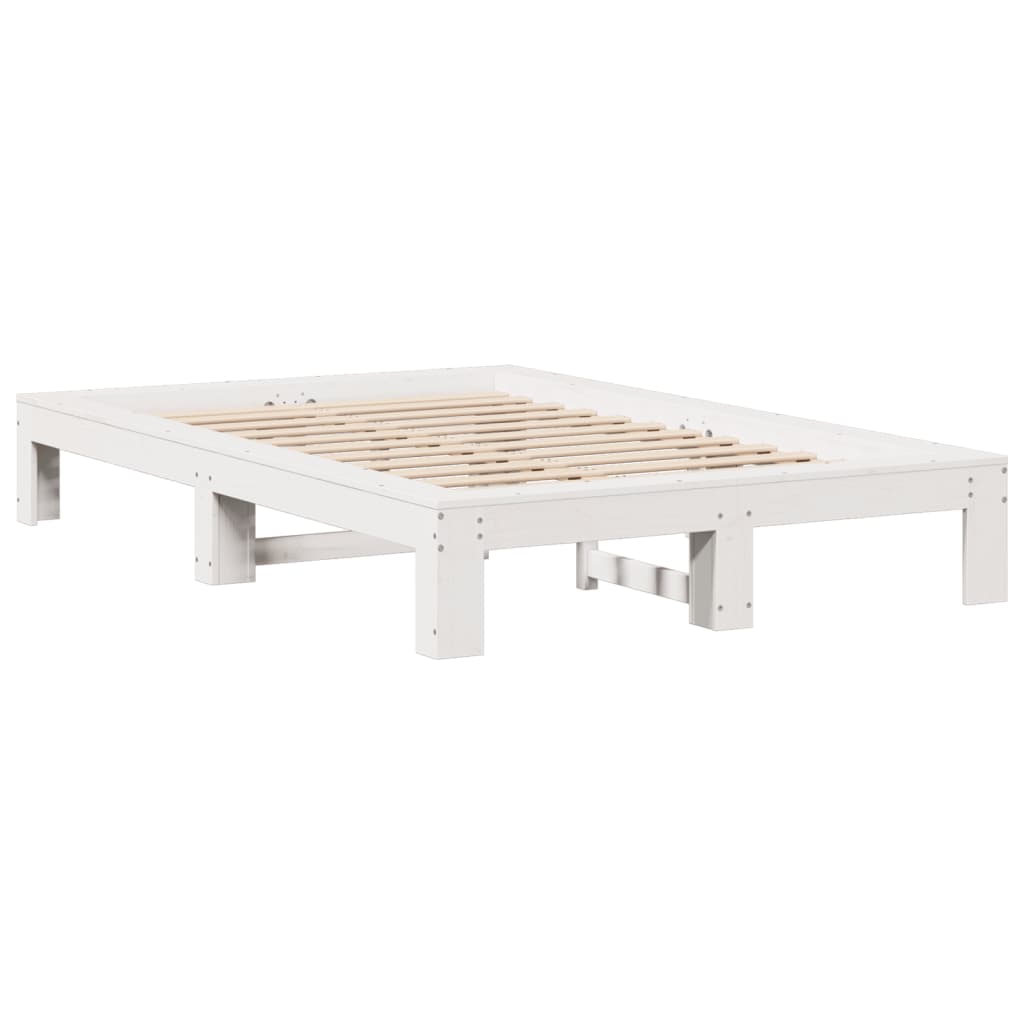 Letto senza Materasso Bianco 120x190 cm Legno Massello di Pino | homemem39