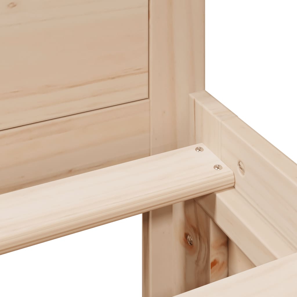 Giroletto senza Materasso con Testiera 200x200 cm Massello Pino - homemem39