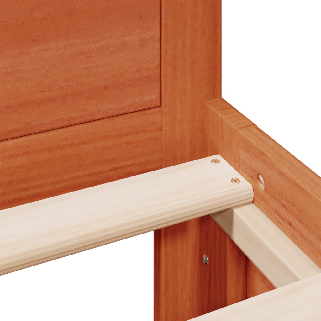 Giroletto senza Materasso con Testiera Marrone Cera 200x200Pino - homemem39