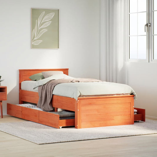 Giroletto senza Materasso con Testiera Rovere Marrone 100x200cm | homemem39