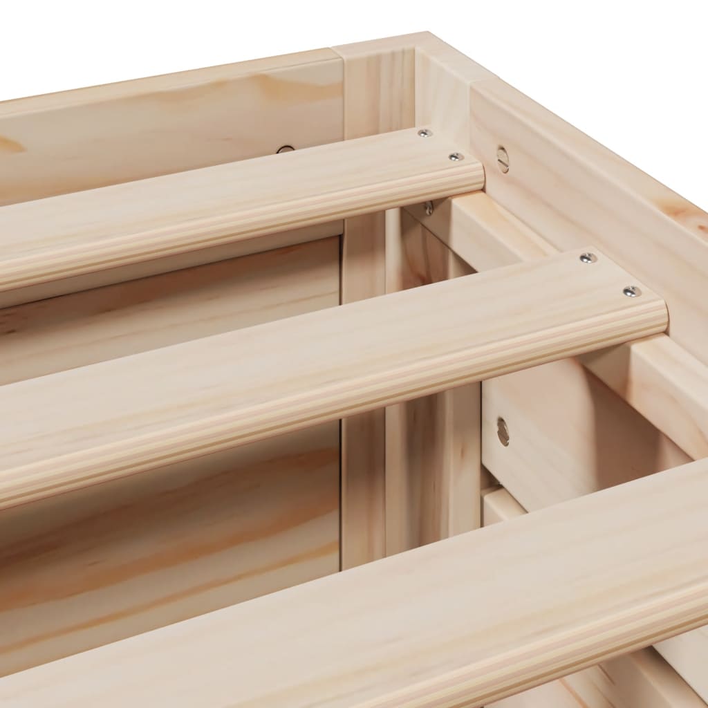 Giroletto senza Materasso con Cassetti 200x200 cm Massello Pino - homemem39