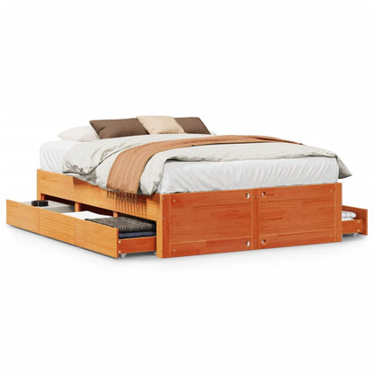 Giroletto senza Materasso con Cassetti Marrone Cera 140x190 cm | homemem39