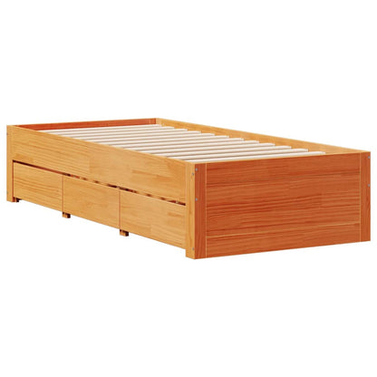 Giroletto senza Materasso con Cassetti Marrone Cera 90x190 cm | homemem39