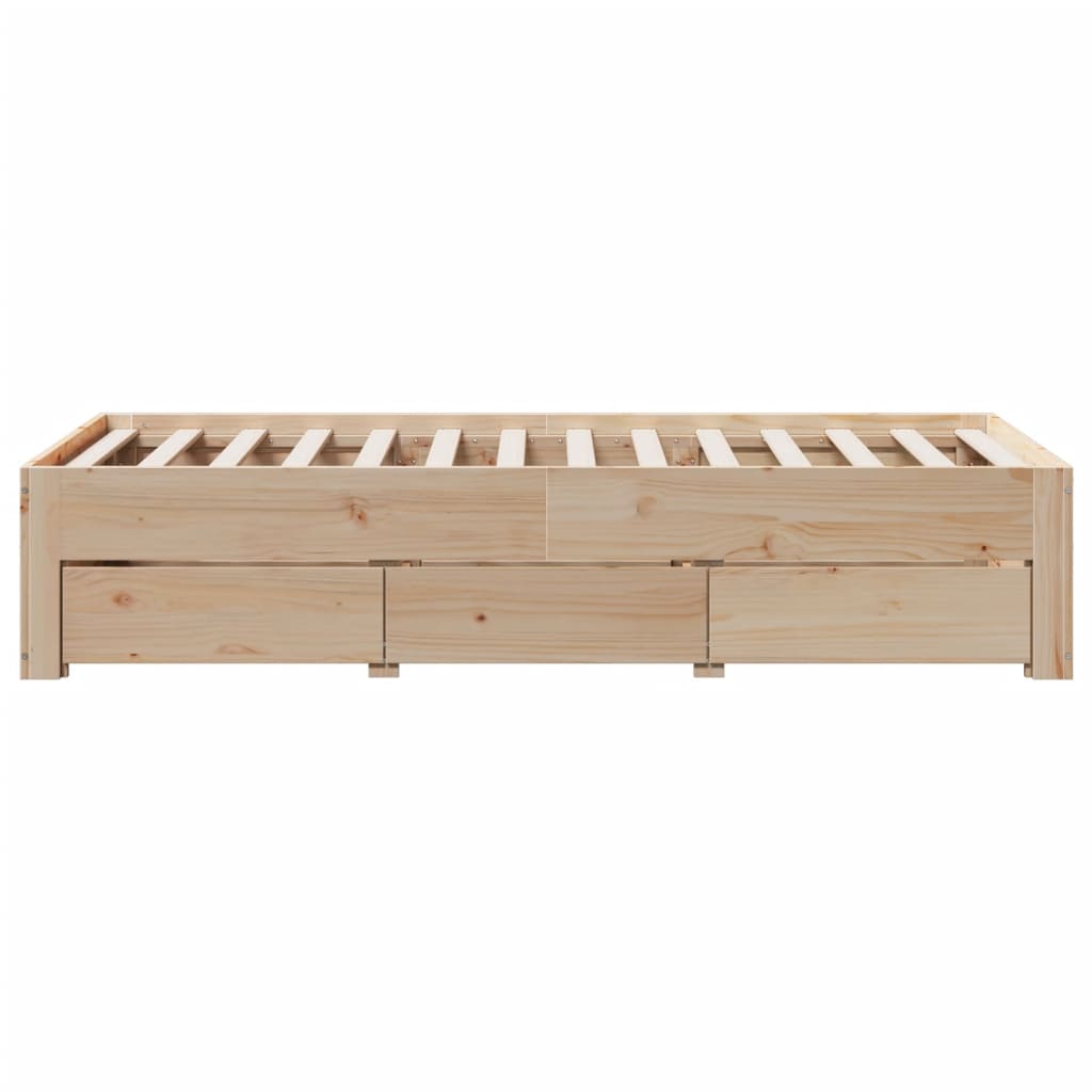 Giroletto senza Materasso con Cassetti 75x190 cm Massello Pino | homemem39