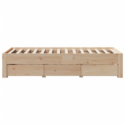 Giroletto senza Materasso con Cassetti 75x190 cm Massello Pino | homemem39