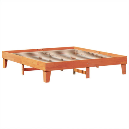Letto senza Materasso Marrone Cera 200x200 cm in Legno di Pino - homemem39