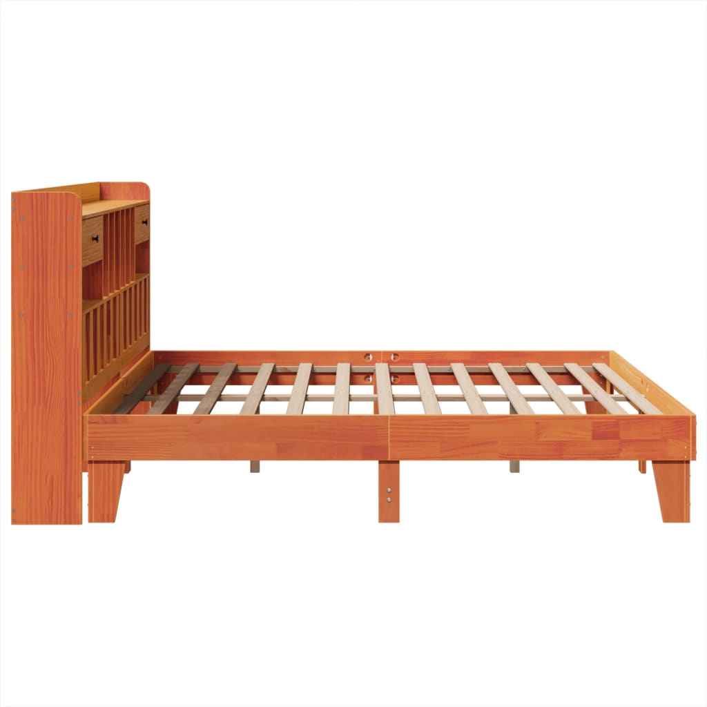 Letto senza Materasso Marrone Cera 200x200 cm in Legno di Pino - homemem39