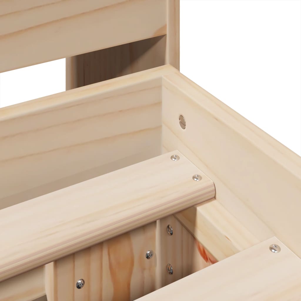 Letto senza Materasso 180x200 cm in Legno Massello di Pino - homemem39