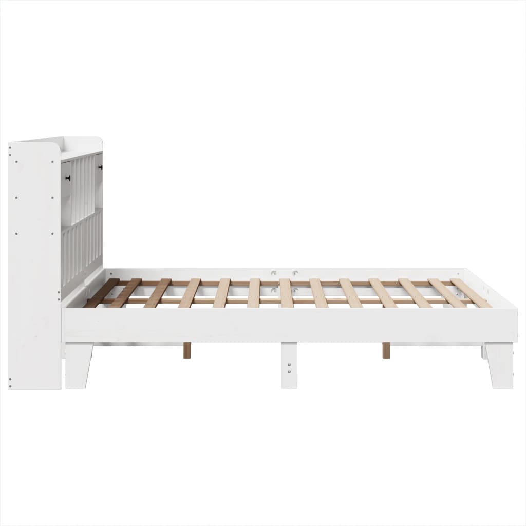 Letto senza Materasso Bianco 150x200 cm Legno Massello di Pino | homemem39