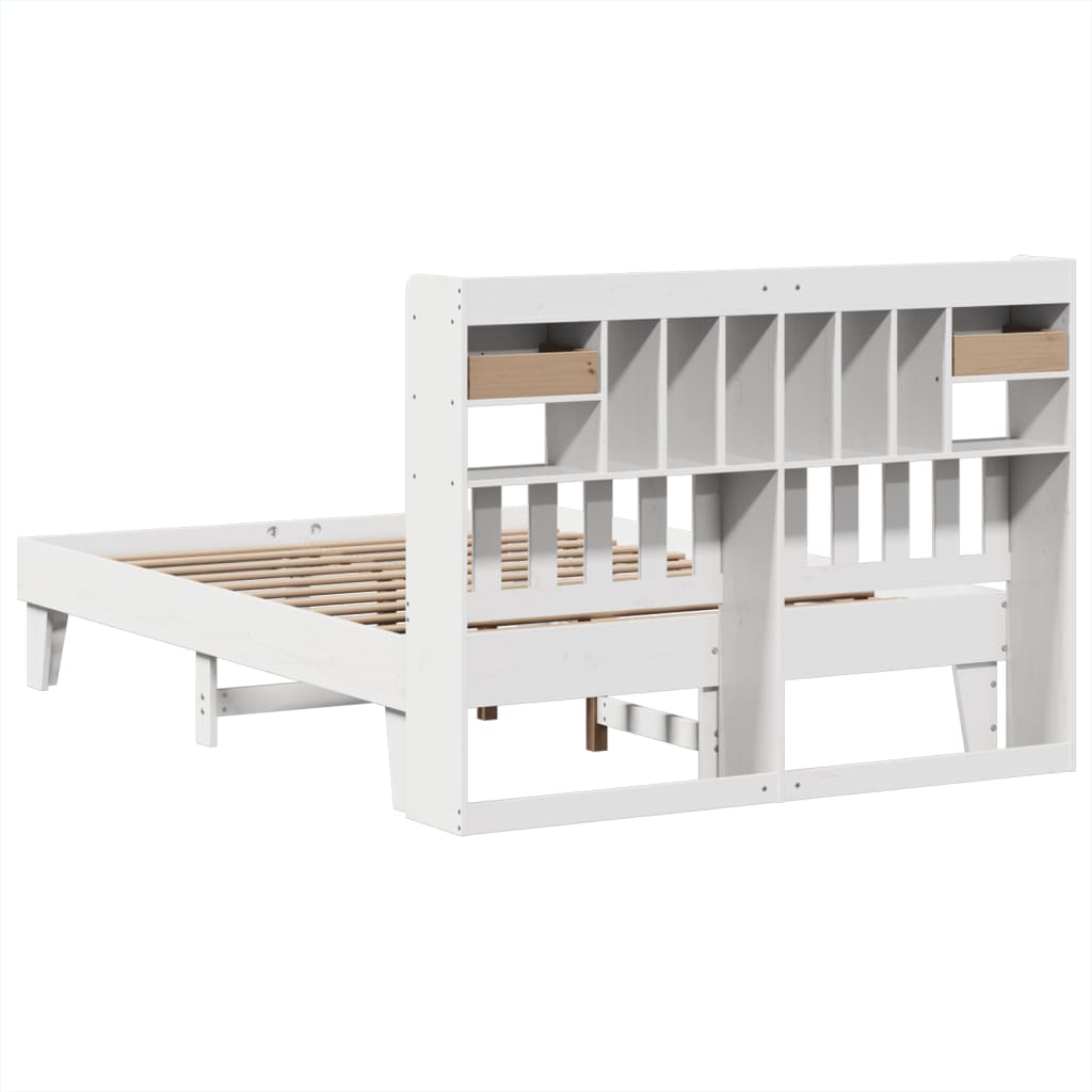 Letto senza Materasso Bianco 150x200 cm Legno Massello di Pino | homemem39