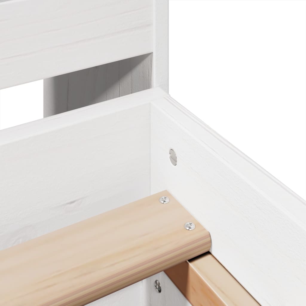 Letto senza Materasso Bianco 150x200 cm Legno Massello di Pino | homemem39