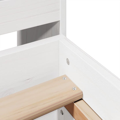 Letto senza Materasso Bianco 150x200 cm Legno Massello di Pino | homemem39