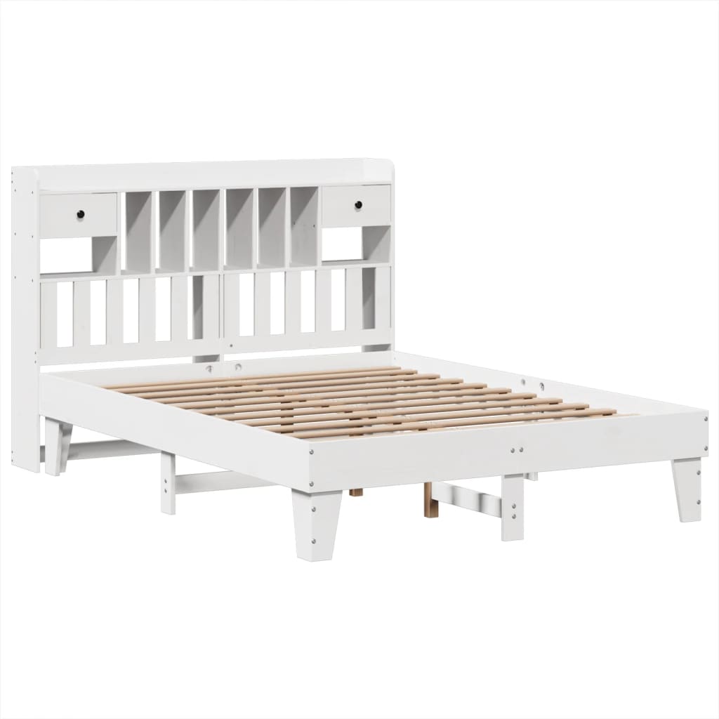 Letto senza Materasso Bianco 140x200 cm Legno Massello di Pino - homemem39
