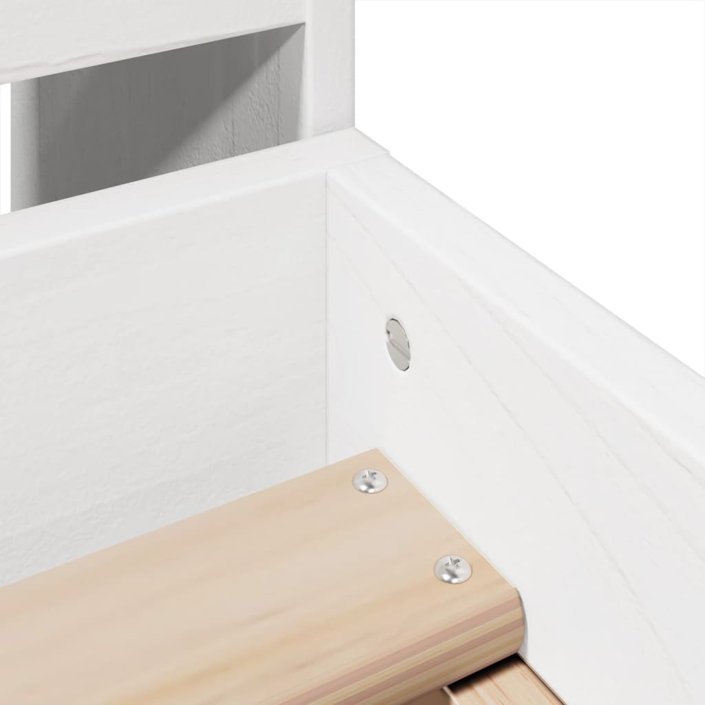 Letto senza Materasso Bianco 90x200 cm Legno Massello di Pino - homemem39