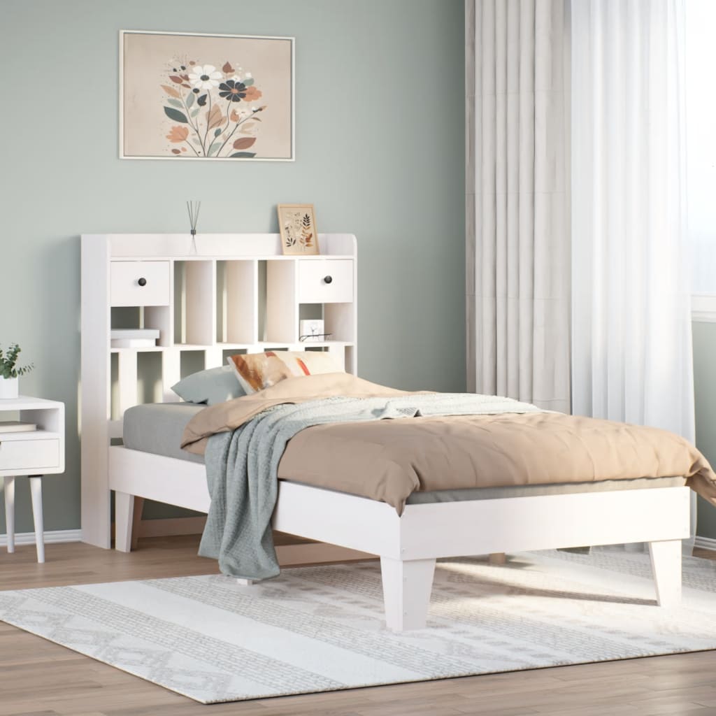 Letto senza Materasso Bianco 90x200 cm Legno Massello di Pino - homemem39