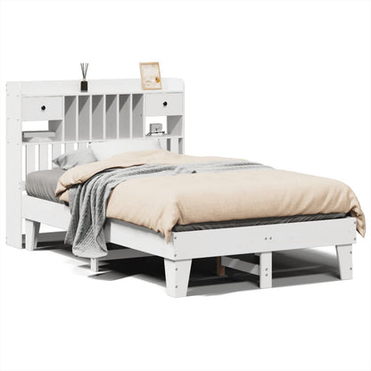 Letto senza Materasso Bianco 135x190 cm Legno Massello di Pino - homemem39
