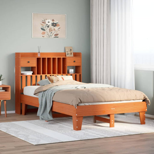 Letto senza Materasso Marrone Cera 135x190 cm in Legno di Pino - homemem39