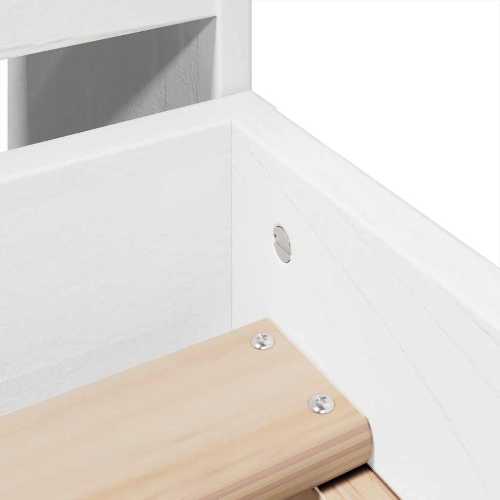 Letto senza Materasso Bianco 90x190 cm in Legno Massello Pino - homemem39