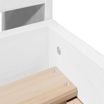 Letto senza Materasso Bianco 90x190 cm in Legno Massello Pino - homemem39