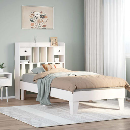Letto senza Materasso Bianco 90x190 cm in Legno Massello Pino - homemem39