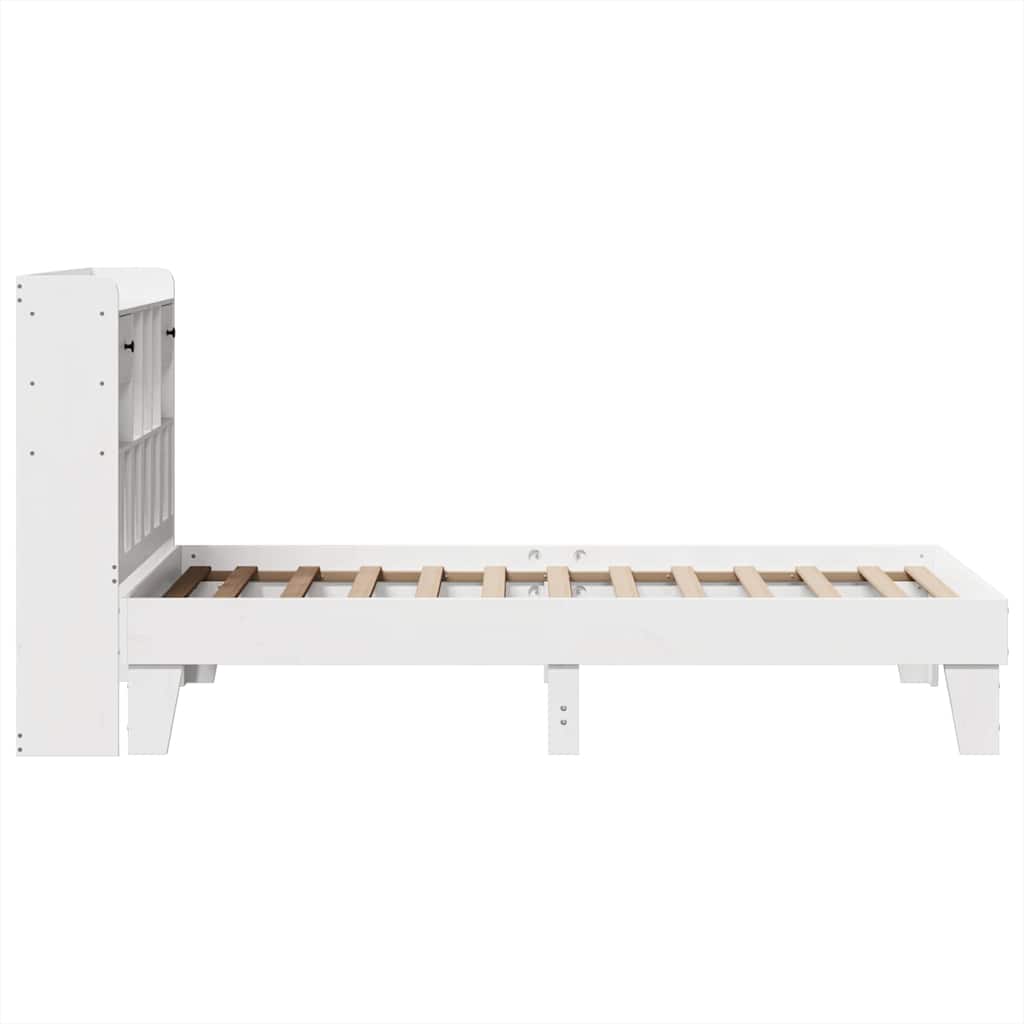 Letto senza Materasso Bianco 75x190 in Legno Massello di Pino | homemem39
