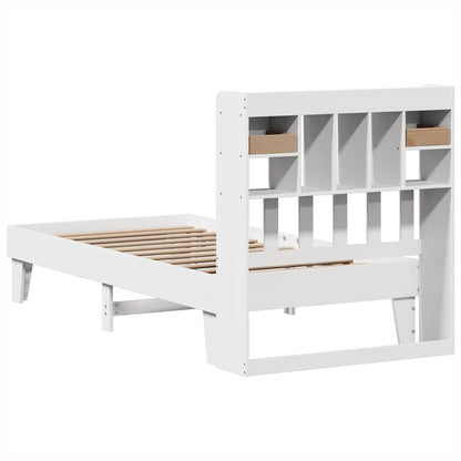 Letto senza Materasso Bianco 75x190 in Legno Massello di Pino | homemem39