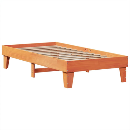 Letto senza Materasso Marrone Cera 75x190 cm in Legno di Pino | homemem39