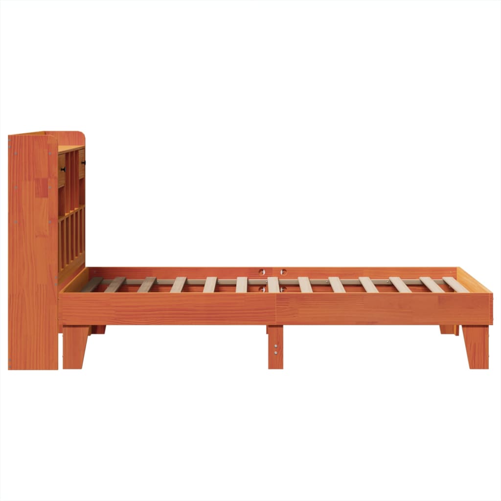 Letto senza Materasso Marrone Cera 75x190 cm in Legno di Pino | homemem39