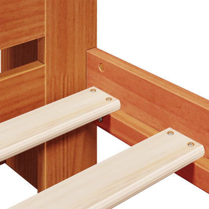 Letto Libreria senza Materasso Marrone Cera 200x200 cm in Pino - homemem39