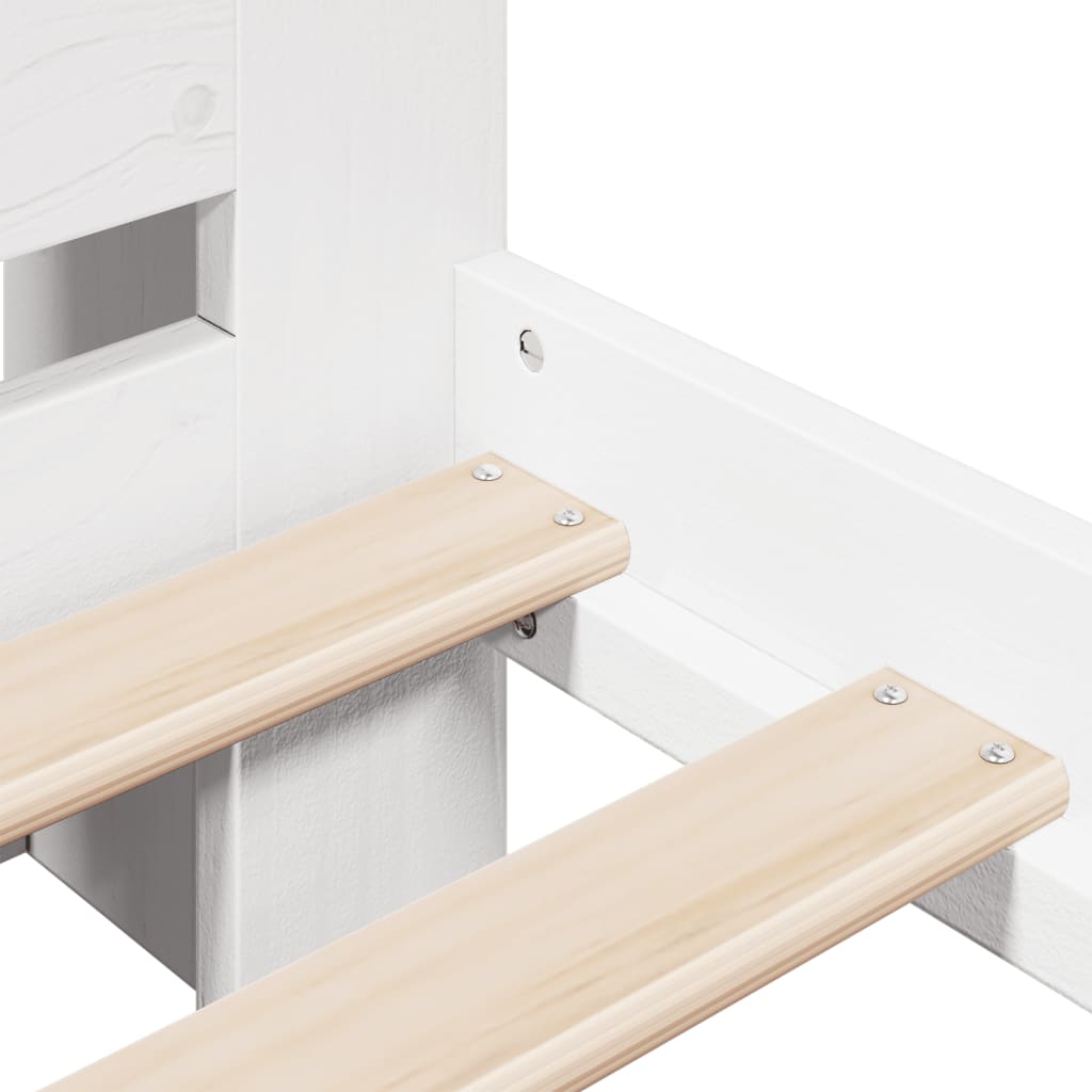 Letto Libreria senza Materasso Bianco 140x200 cm Legno di Pino - homemem39