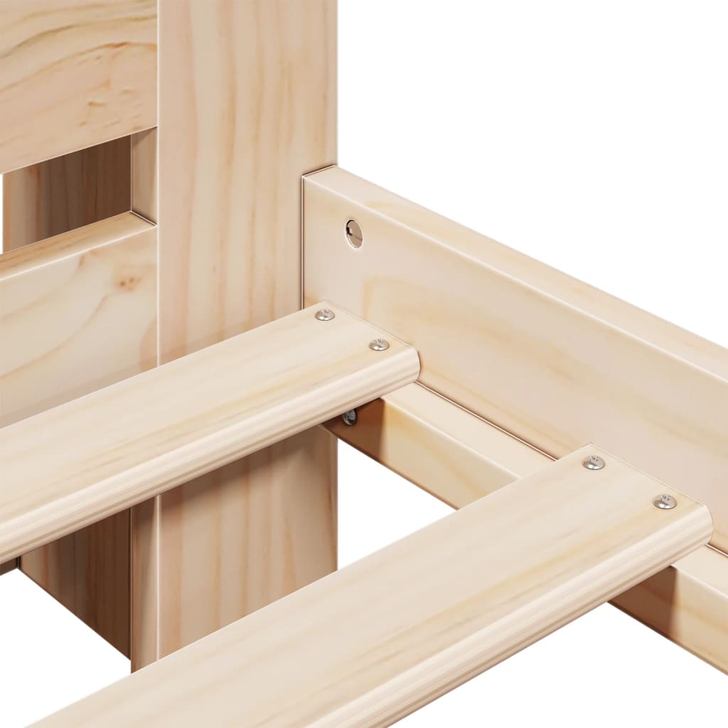 Letto Libreria senza Materasso 135x190 cm in Legno di Pino - homemem39