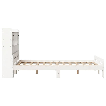 Letto Libreria senza Materasso Bianco 135x190 cm Legno di Pino - homemem39