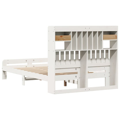 Letto Libreria senza Materasso Bianco 135x190 cm Legno di Pino - homemem39
