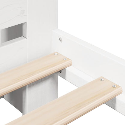 Letto Libreria senza Materasso Bianco 135x190 cm Legno di Pino - homemem39