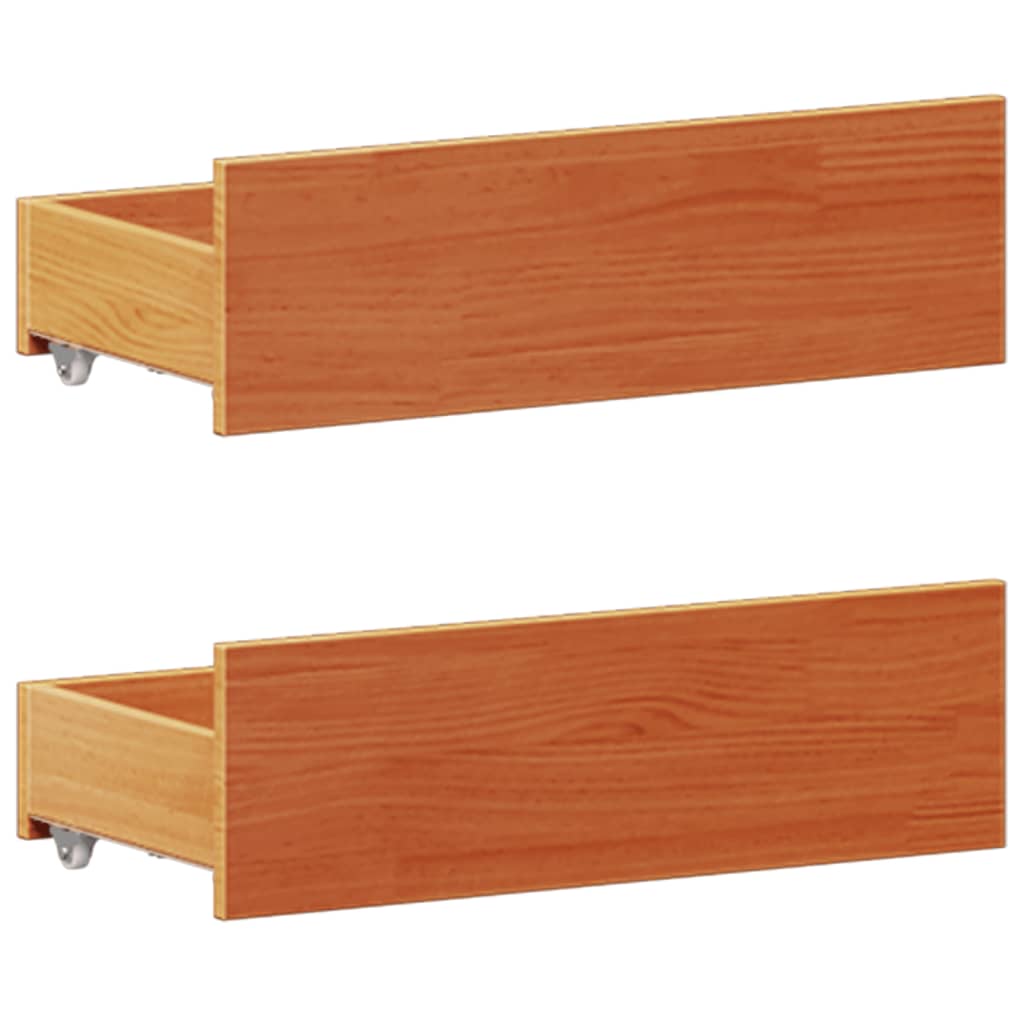 Letto Libreria senza Materasso Marrone Cera 200x200 cm in Pino - homemem39