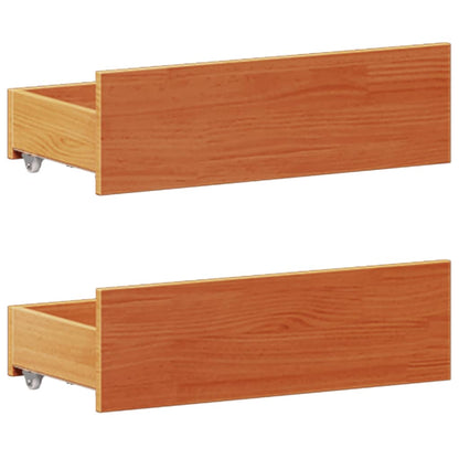 Letto Libreria senza Materasso Marrone Cera 200x200 cm in Pino - homemem39