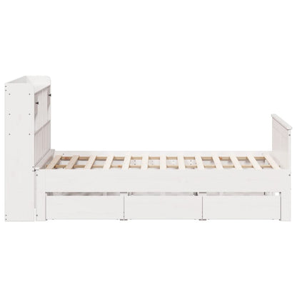 Letto Libreria senza Materasso Bianco 160x200 cm Legno di Pino - homemem39
