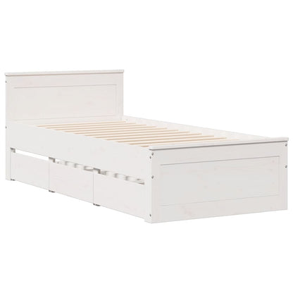 Letto Libreria senza Materasso Bianca 90x200 cm Legno di Pino - homemem39